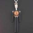 "#  Figure" necklace, found objects, (16"-24"), $195