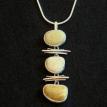 "Sticks & Stones Series" 3 drop necklace, sterling, beach stones, $155