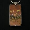 Pendant, "Collage" series, sterling, mixed metals,  $135